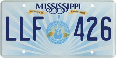 MS license plate LLF426