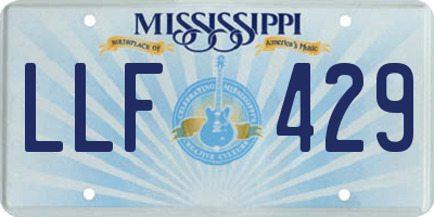 MS license plate LLF429
