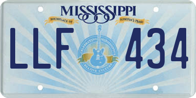 MS license plate LLF434