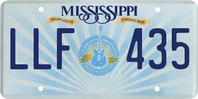 MS license plate LLF435