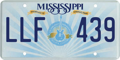 MS license plate LLF439