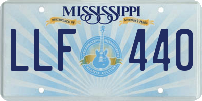 MS license plate LLF440