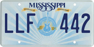 MS license plate LLF442