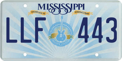 MS license plate LLF443