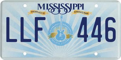 MS license plate LLF446