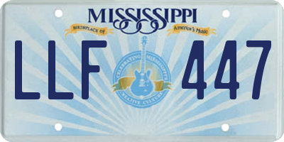 MS license plate LLF447