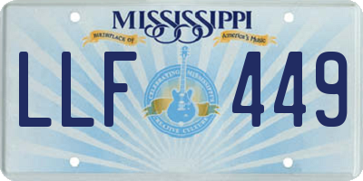 MS license plate LLF449