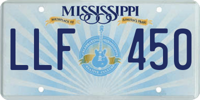 MS license plate LLF450