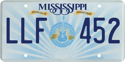 MS license plate LLF452