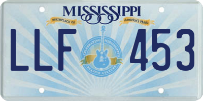 MS license plate LLF453