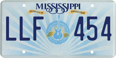 MS license plate LLF454