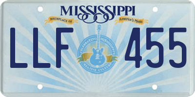 MS license plate LLF455