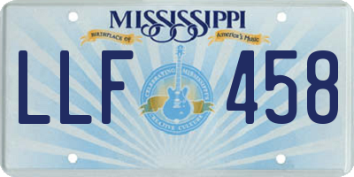 MS license plate LLF458