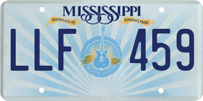 MS license plate LLF459