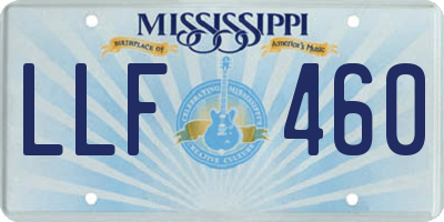 MS license plate LLF460