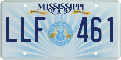 MS license plate LLF461