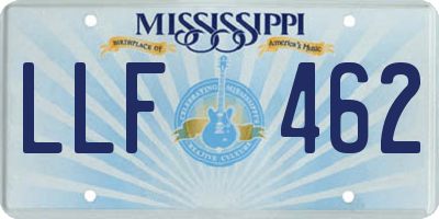 MS license plate LLF462