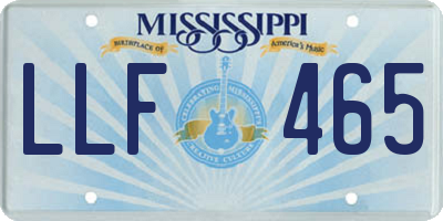 MS license plate LLF465