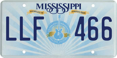 MS license plate LLF466