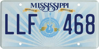 MS license plate LLF468