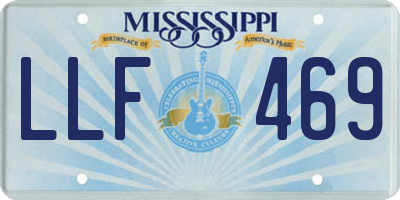 MS license plate LLF469