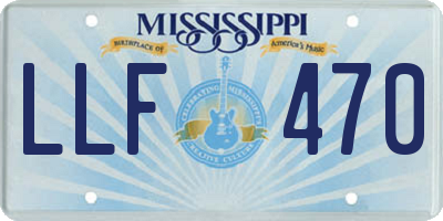 MS license plate LLF470
