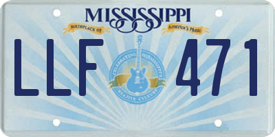 MS license plate LLF471