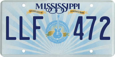 MS license plate LLF472