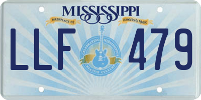 MS license plate LLF479