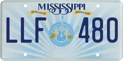 MS license plate LLF480