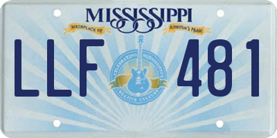 MS license plate LLF481