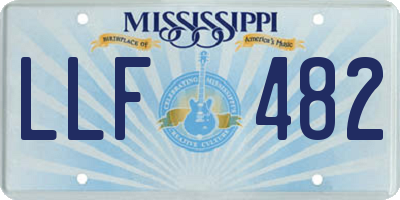 MS license plate LLF482