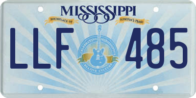 MS license plate LLF485