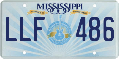 MS license plate LLF486