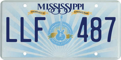 MS license plate LLF487