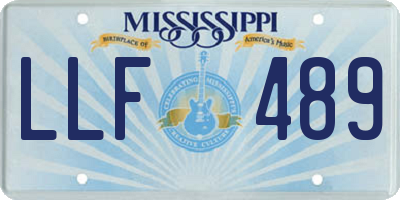 MS license plate LLF489