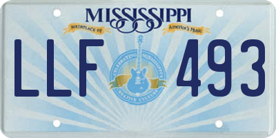 MS license plate LLF493