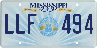 MS license plate LLF494