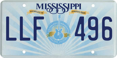 MS license plate LLF496