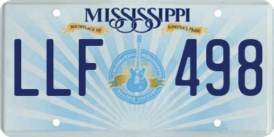 MS license plate LLF498