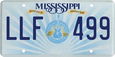 MS license plate LLF499