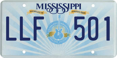 MS license plate LLF501