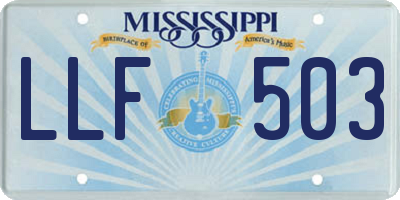 MS license plate LLF503
