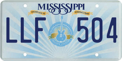 MS license plate LLF504