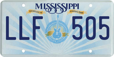 MS license plate LLF505
