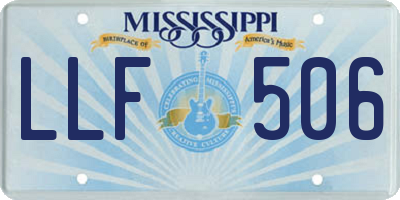 MS license plate LLF506