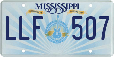 MS license plate LLF507