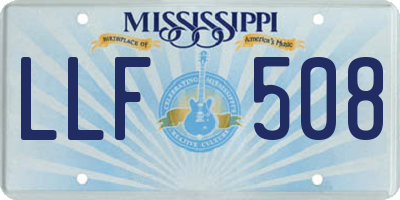 MS license plate LLF508