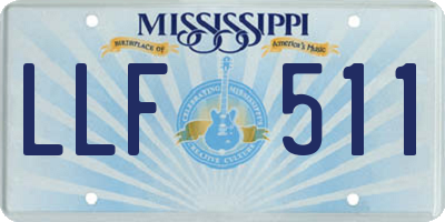 MS license plate LLF511