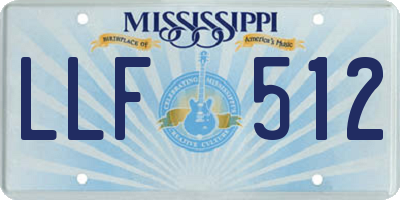 MS license plate LLF512